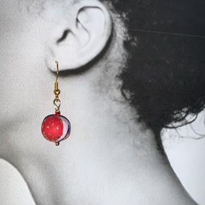 Handmade Clay Bead 🇺🇸 Red-White-Blue with Gold Foil